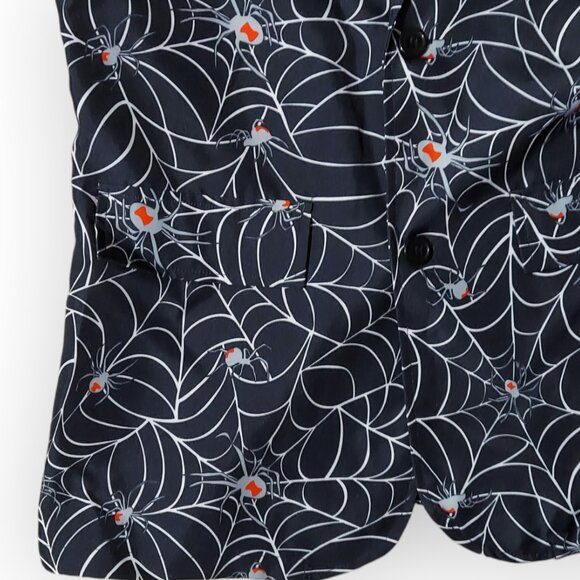 Spirit Halloween Costume Black Spider/Web Men's Jacket Coat & Tie -Sz- M 38-40 - Picture 6 of 6